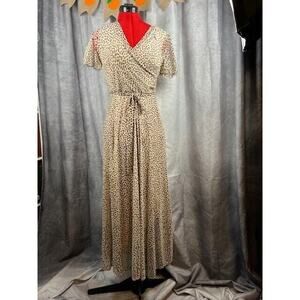 Kate And Lily Women’s Dress Size 6 Animal Print Midi Short Sleeve Pullover